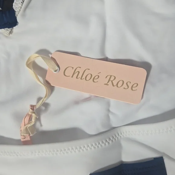 NWT Chloe Rose Revolve Ahoy Navy & White Nautical Swimsuit Size Medium - Picture 7 of 11